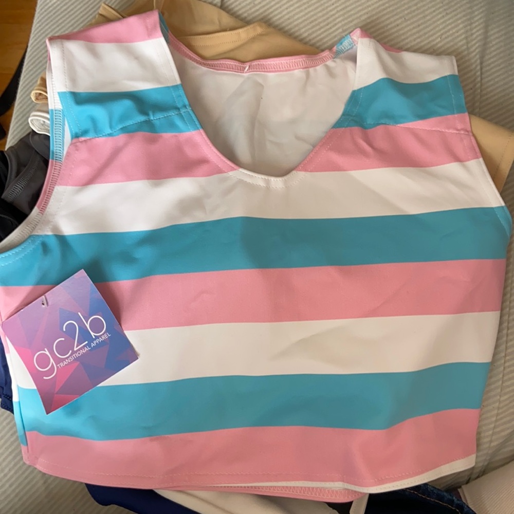 NWT trans flag chest binder